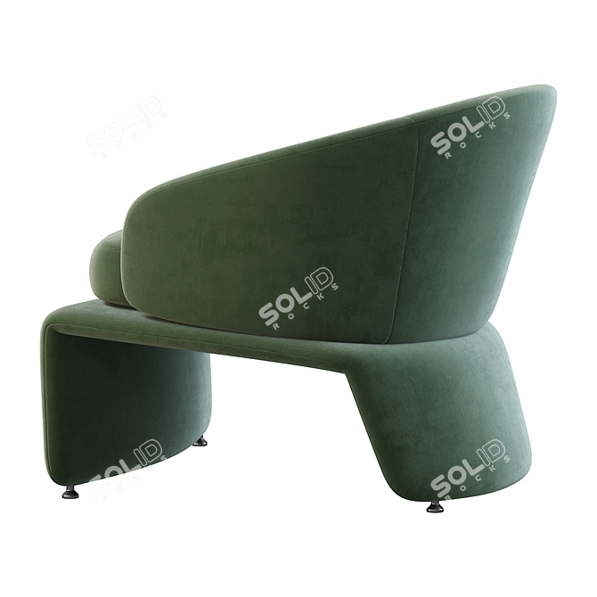 Bold Comfort: Halley Armchair 3D model image 4