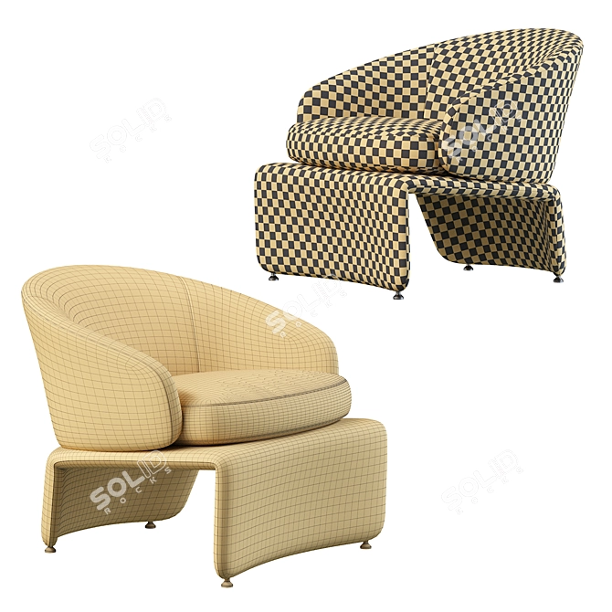 Bold Comfort: Halley Armchair 3D model image 5