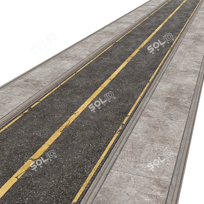 Realistic Road Asphalt Texture 3D model image 1