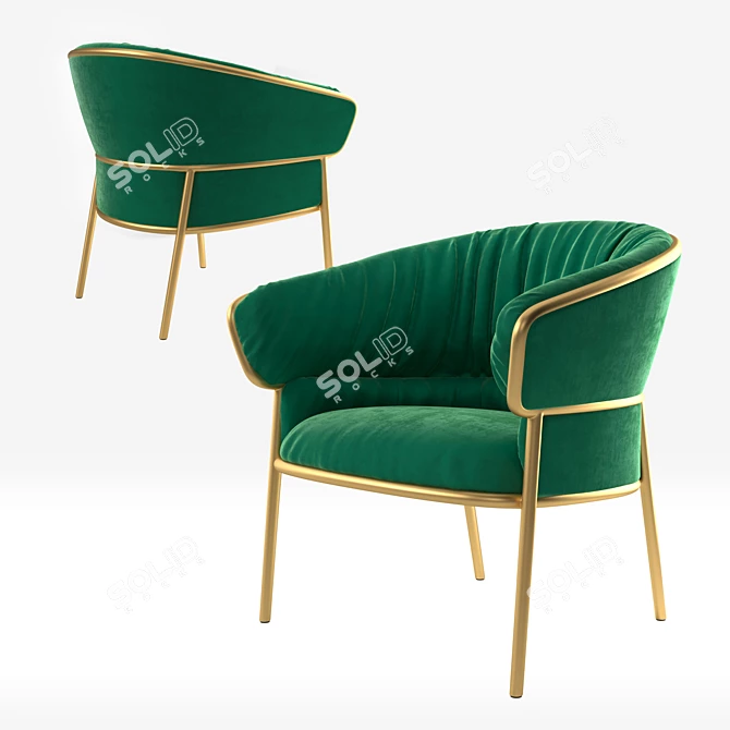Shu Ying Green Chair: High Quality, Stylish Design 3D model image 2
