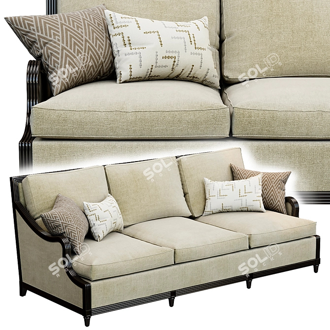 Elegant Morrissey Stuart Sofa 3D model image 1