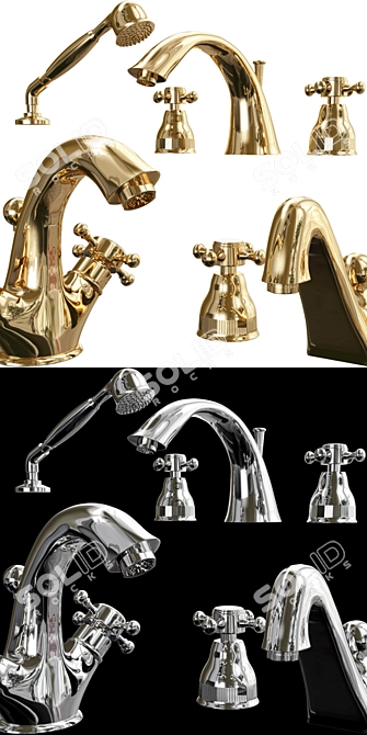 Migliore Lady Chrome Retro Sink Mixer 3D model image 5