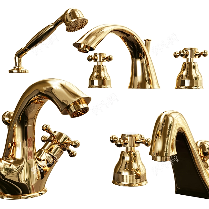 Migliore Lady Chrome Retro Sink Mixer 3D model image 8