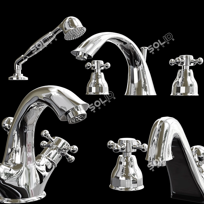 Migliore Lady Chrome Retro Sink Mixer 3D model image 10