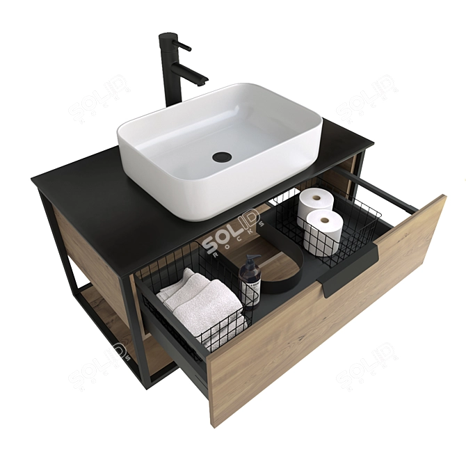 Luxury Bathroom Furniture Set "Comforty Cologne 90 3D model image 2