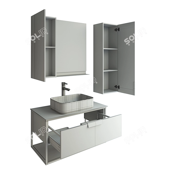 Luxury Bathroom Furniture Set "Comforty Cologne 90 3D model image 4