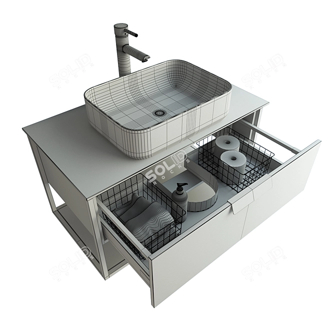 Luxury Bathroom Furniture Set "Comforty Cologne 90 3D model image 5