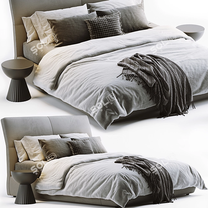 Elegant Poliform Laze Bed 3D model image 2