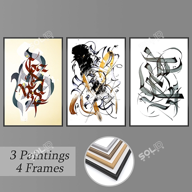 Elegant Wall Art Set 3D model image 1