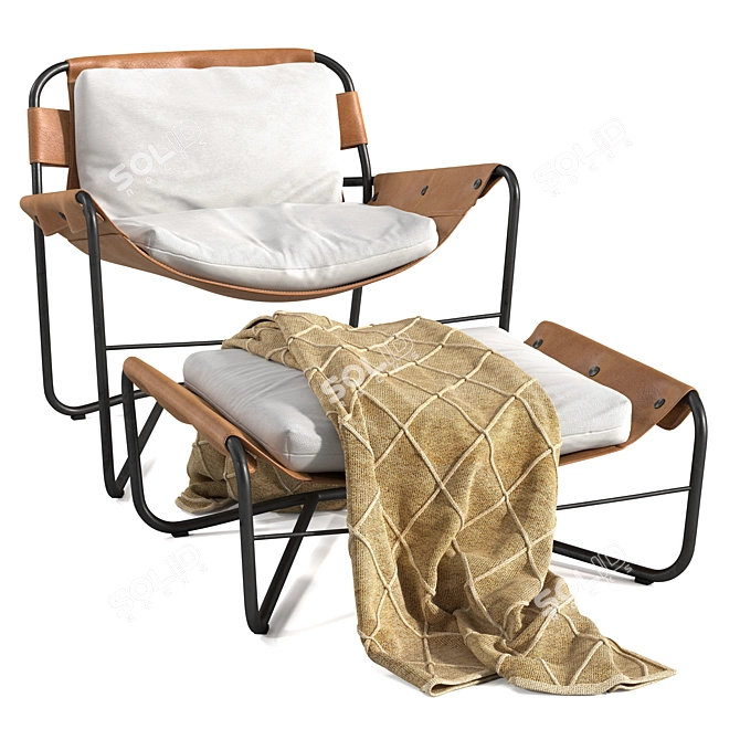 Contemporary Bug Lounge Chair & Ottoman 3D model image 1