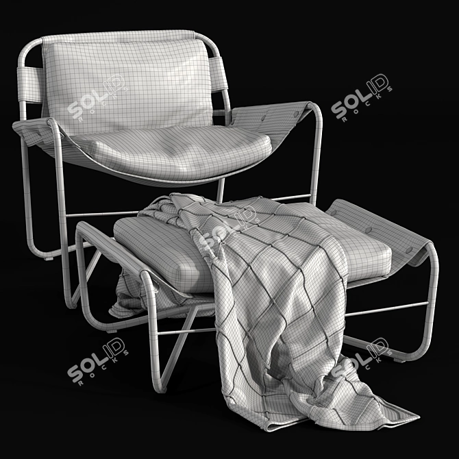 Contemporary Bug Lounge Chair & Ottoman 3D model image 5