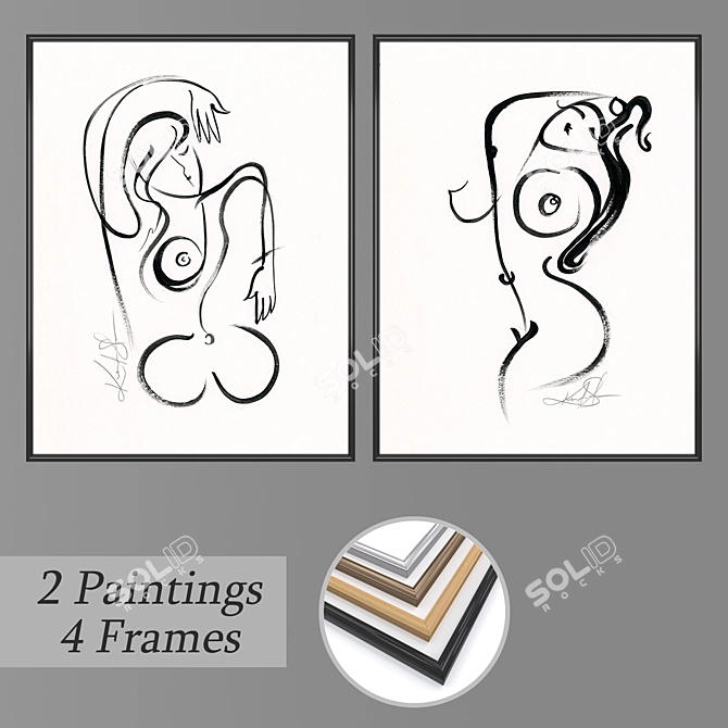 Elegant Wall Art Set  No.1870 3D model image 1