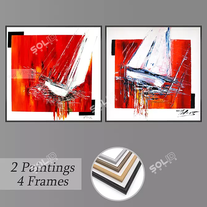 Gallery Collection: Set of Wall Paintings 3D model image 1