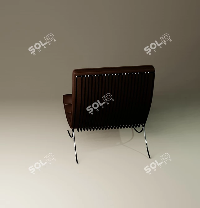 Elegant Leather Armchair 3D model image 5