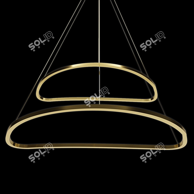 Elegant Rings Chandelier 3D model image 1