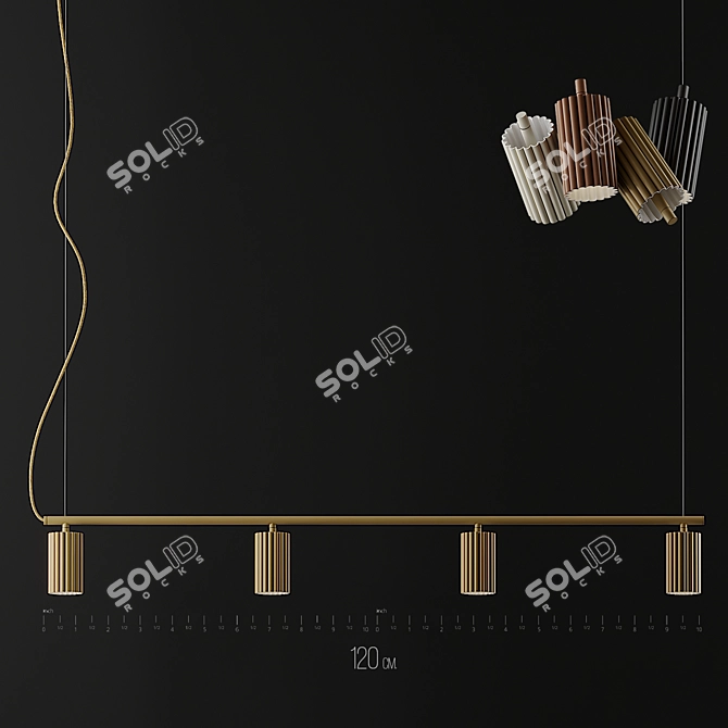 Sleek and Stylish: Donna Line 120 Pendant 3D model image 1