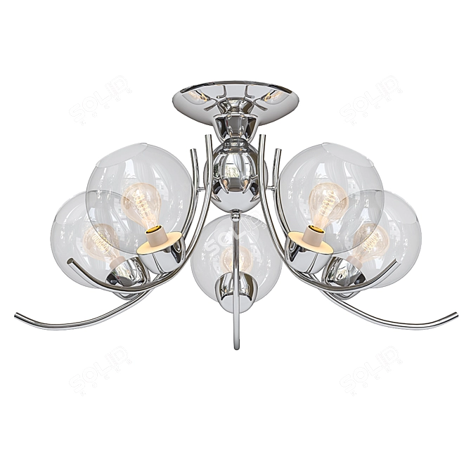 Industrial Loft Ceiling Chandelier 3D model image 1