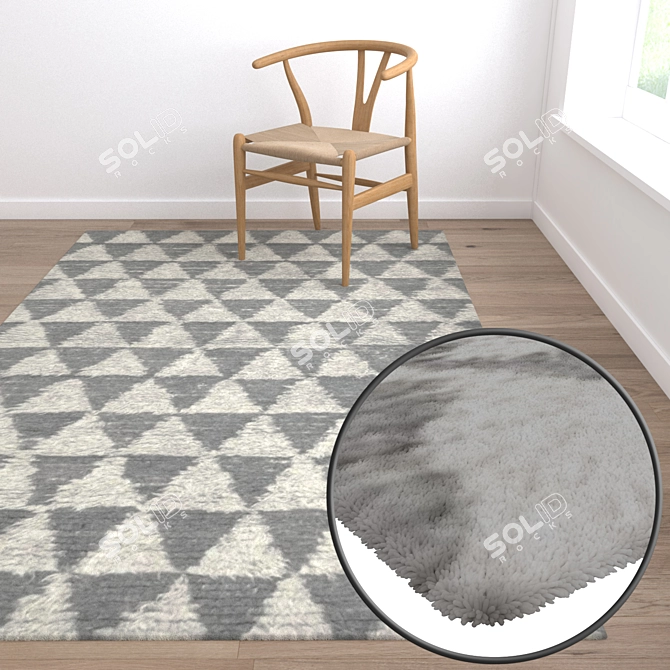 Luxury Carpet Set: Textured & Versatile 3D model image 5