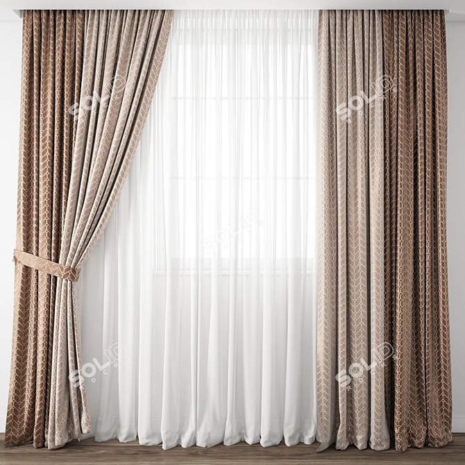 Elegant Curtain Design 3D model image 1