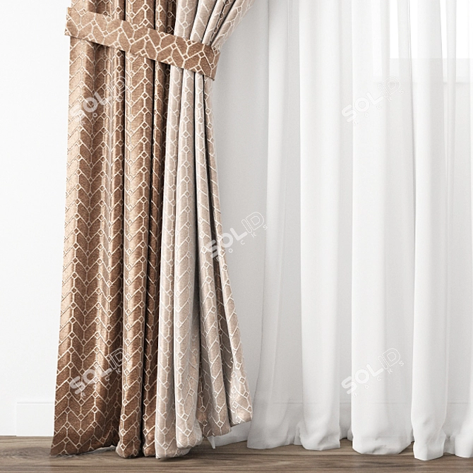 Elegant Curtain Design 3D model image 2