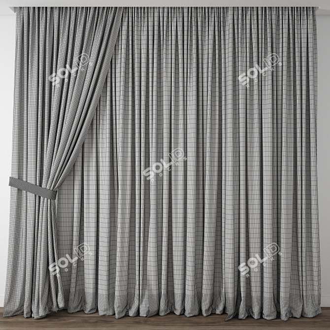 Elegant Curtain Design 3D model image 3