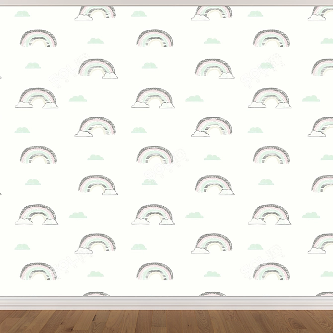 Seamless Wallpaper Set - 3 Colors 3D model image 2