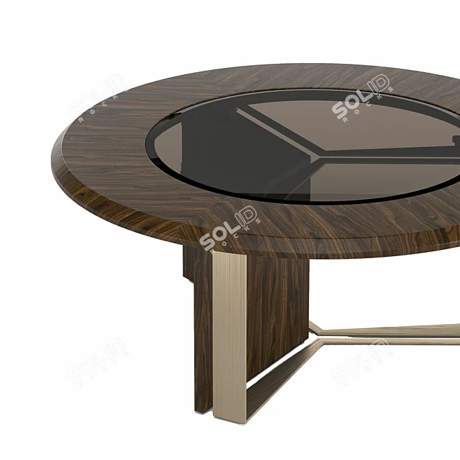 Sleek Wooden Center Table 3D model image 2