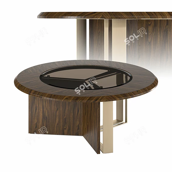 Sleek Wooden Center Table 3D model image 4