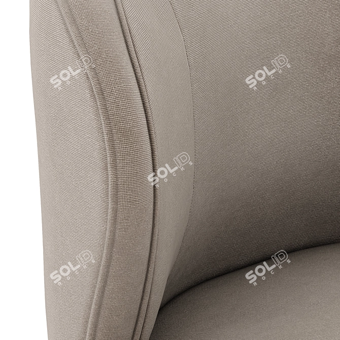 Elegant Flax Linen Kitts Chair 3D model image 6