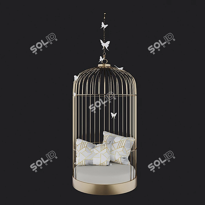 Gilded Photozone Cage 3D model image 1