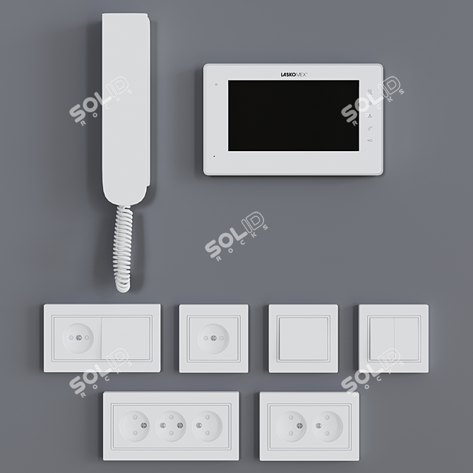 Hallway Video Intercom System 3D model image 1