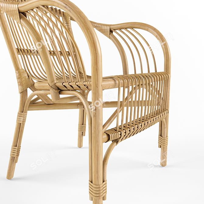 Pari Rattan Chair: Organic Elegance for Your Space 3D model image 5