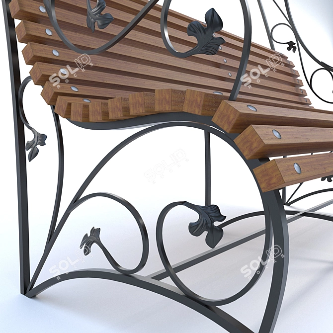 Park Canopy Bench: Elegant Outdoor Seating 3D model image 3