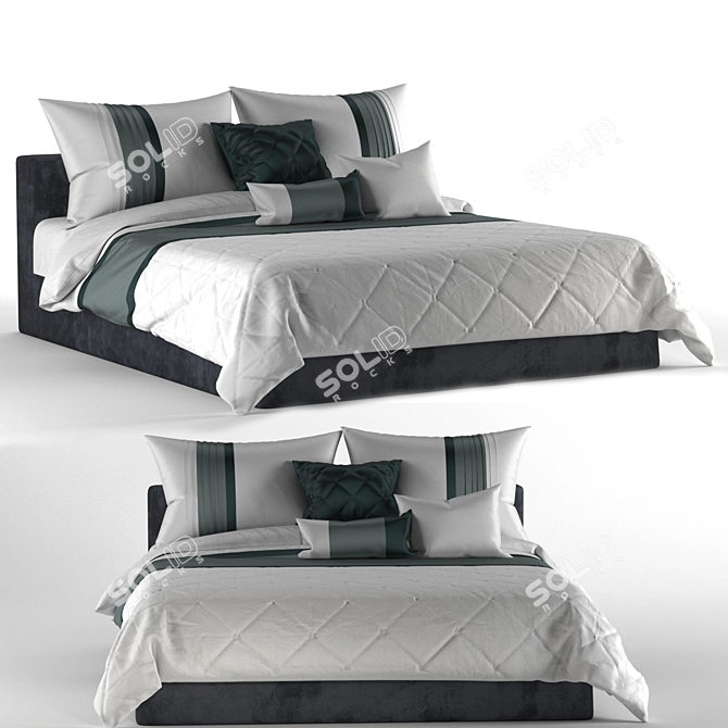 Title: Alexa Bed: Elegant Design & Luxurious Comfort. 3D model image 1