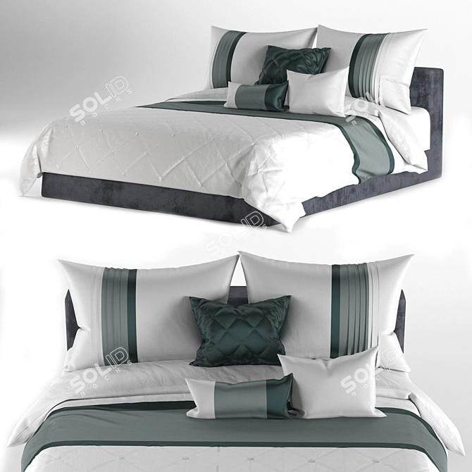 Title: Alexa Bed: Elegant Design & Luxurious Comfort. 3D model image 2