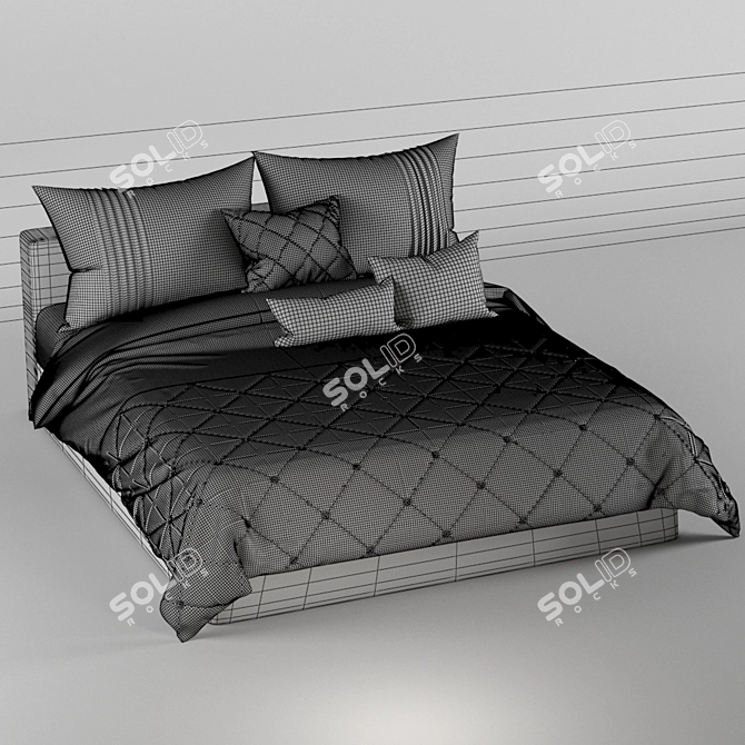 Title: Alexa Bed: Elegant Design & Luxurious Comfort. 3D model image 3
