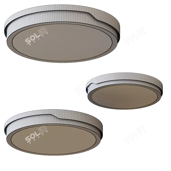 Wooden LED Ceiling Lamp: Lid 3D model image 2