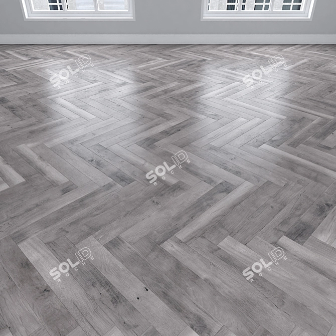 Parquet Oak: Herringbone, Linear, Chevron 3D model image 3