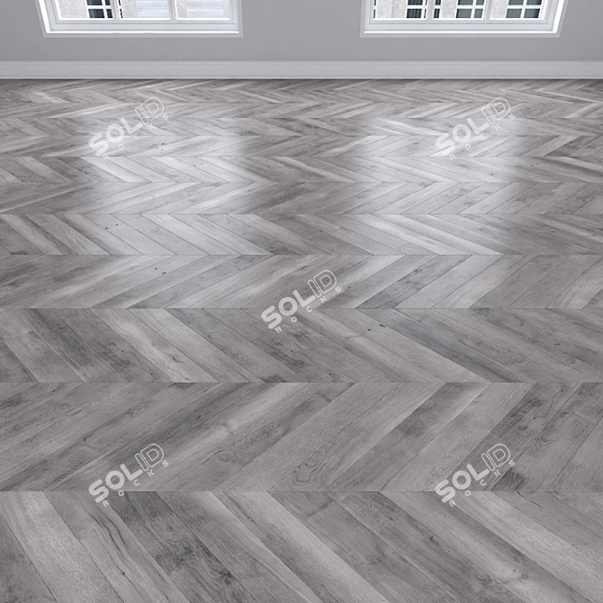 Parquet Oak: Herringbone, Linear, Chevron 3D model image 4