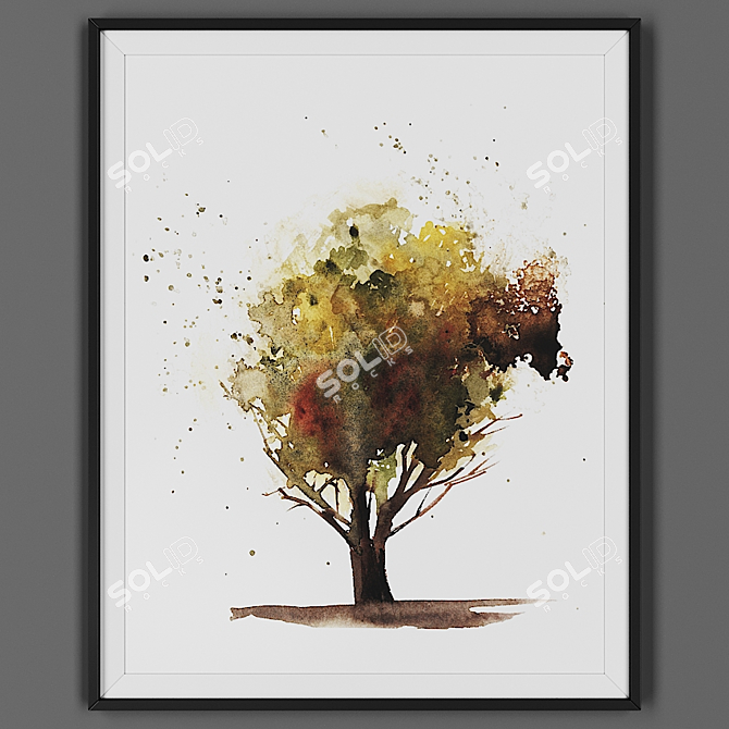 Sleek Black Framed Art 3D model image 1