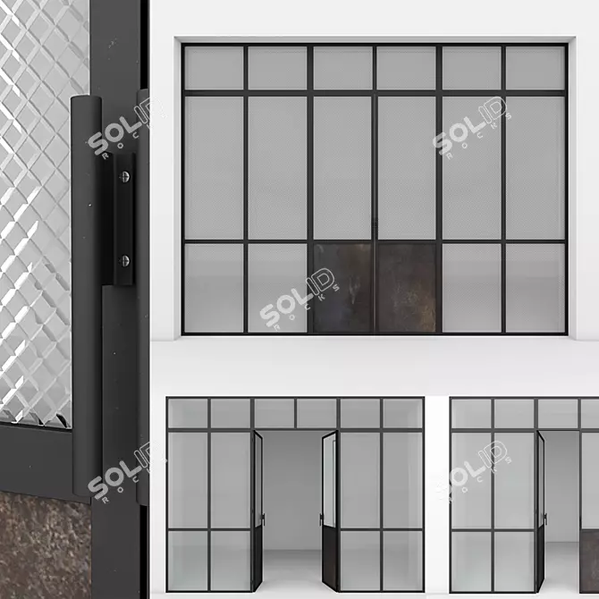 Sleek Aluminum Door - Vray & Corona Compatible 3D model image 1