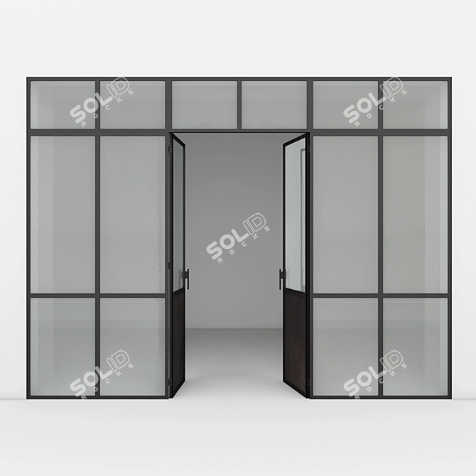 Sleek Aluminum Door - Vray & Corona Compatible 3D model image 3