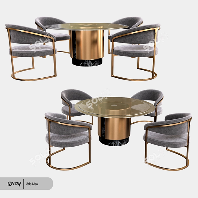 Amos Visionaire: Stylish and Functional Table 3D model image 2