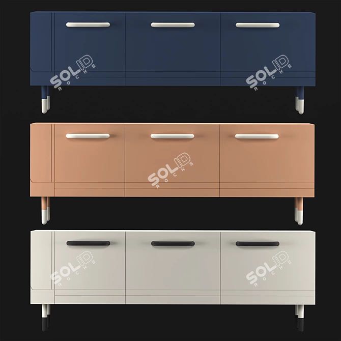 Dalila Lacquered Buffet by Miniforms 3D model image 1