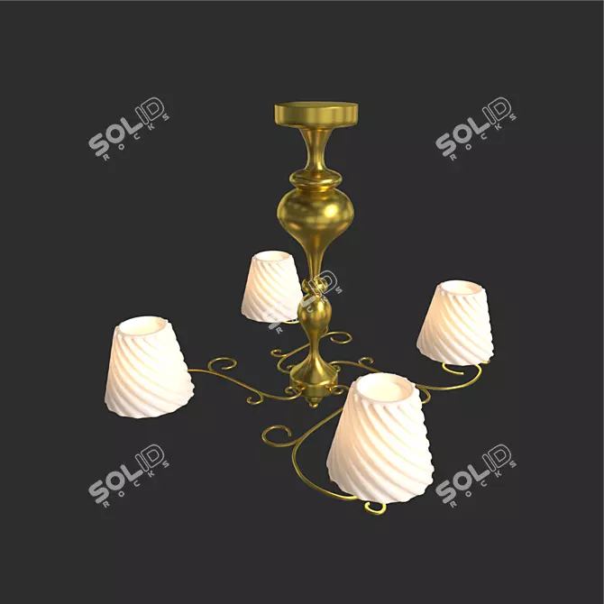 Elegant Crystal Chandelier 2408 3D model image 2