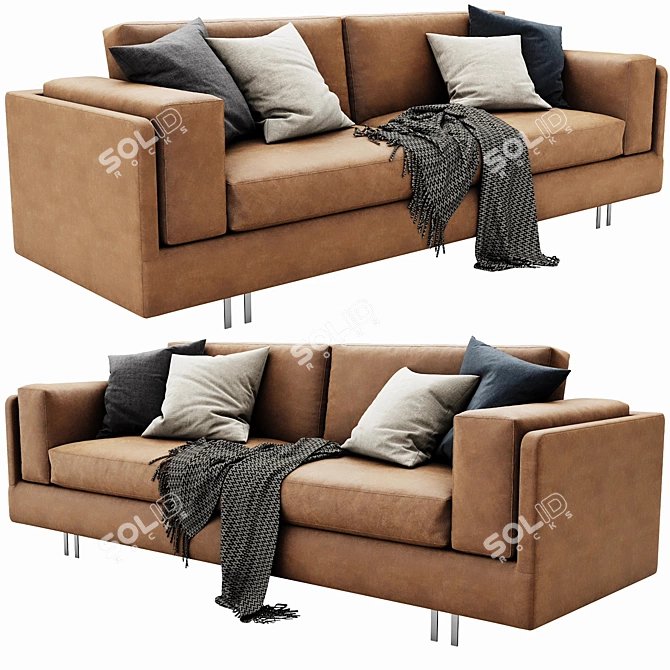 Modern Mama Leather Sofa 3D model image 2