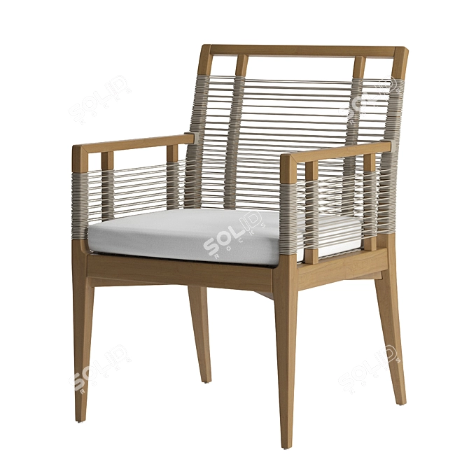 Elegant Amalfi Outdoor Armchair 3D model image 3