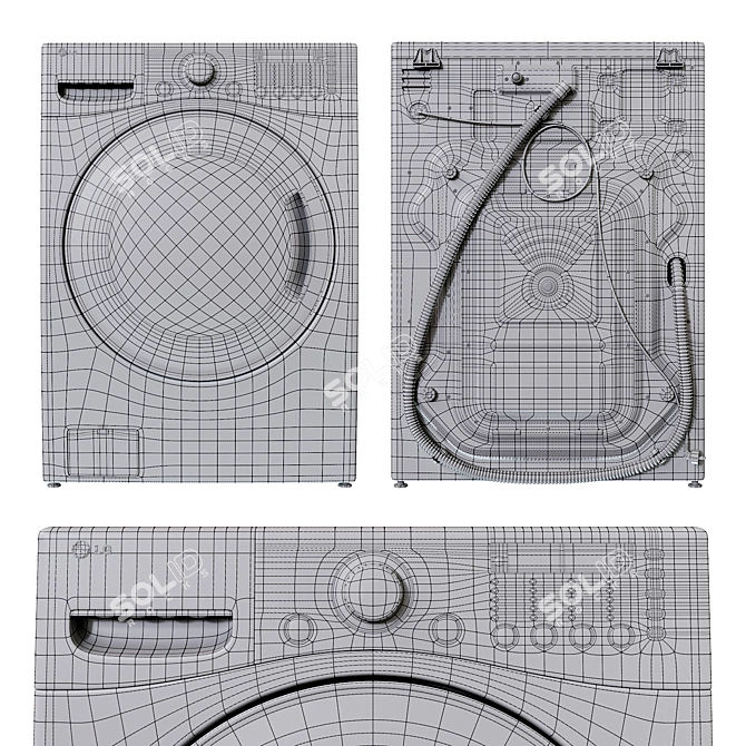 LG F1255RDS7: Advanced Care Washer 3D model image 4