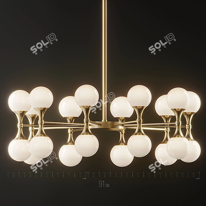 Elegant Abernathy Chandelier: Illuminate Your Space 3D model image 4