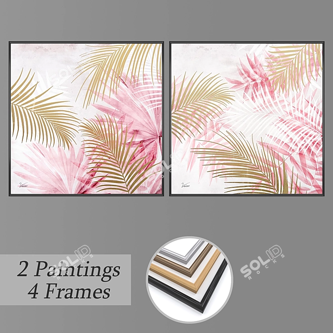 Title: Elegant Wall Art Set 3D model image 1